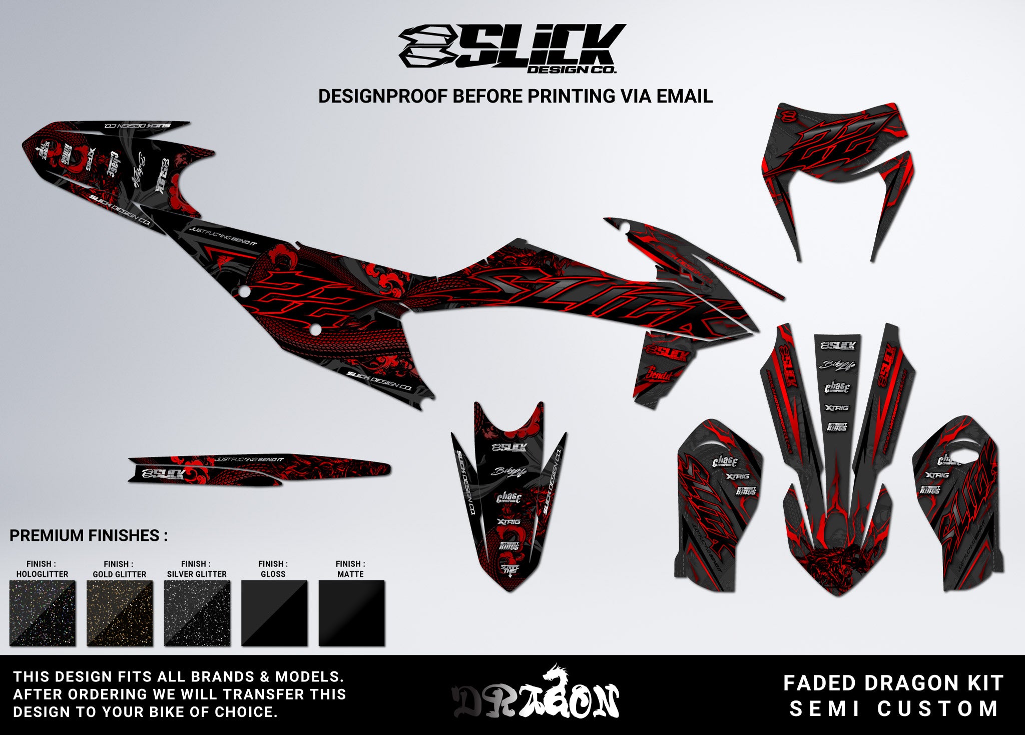 NEW! FADED DRAGON - GRAPHICS KIT