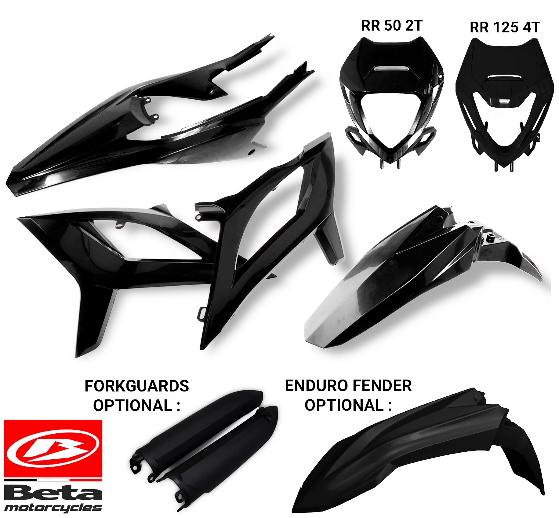 Beta RR 50 - 125LC - 125 4T 2021-2025 Full Plastic Kit
