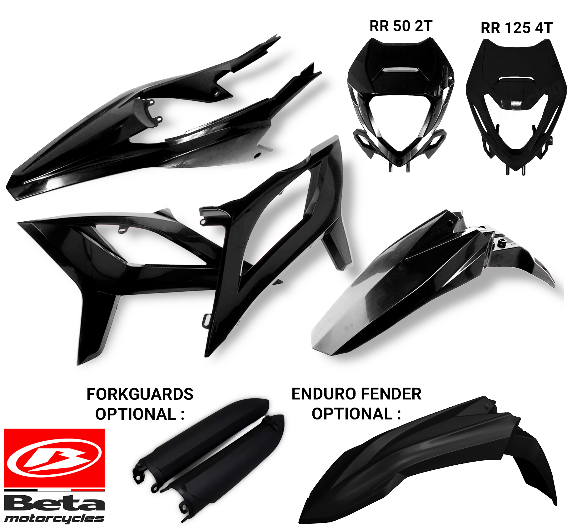 Beta RR 50 - 125LC - 125 4T 2021-2024 Full Plastic Kit