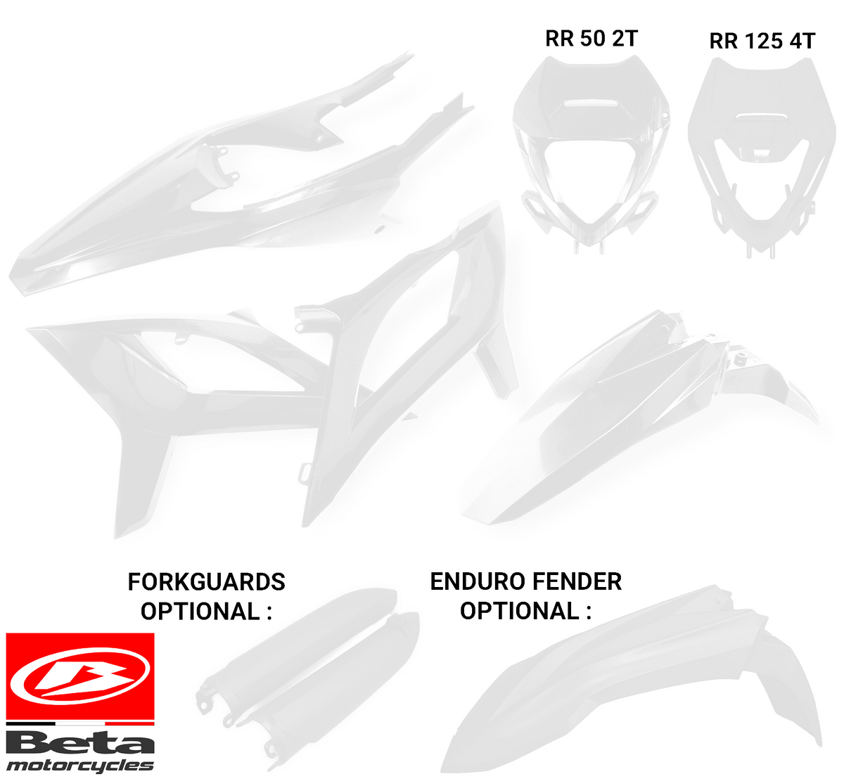 Beta RR 50 - 125LC - 125 4T 2021-2025 Full Plastic Kit